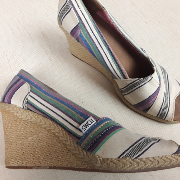 TOMS Rainbow Wedge Espadilles 10W - Picture 4 of 6